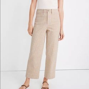 Madewell Gingham wide leg pants